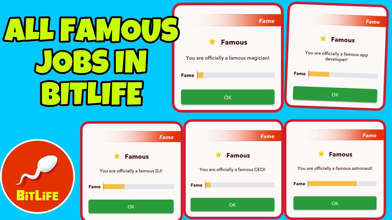 ALL FAMOUS JOBS IN BITLIFE WITH TUTORIAL | Regular jobs and Special careers | Bitlife